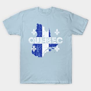 Quebec Map Shape and Flag T-Shirt